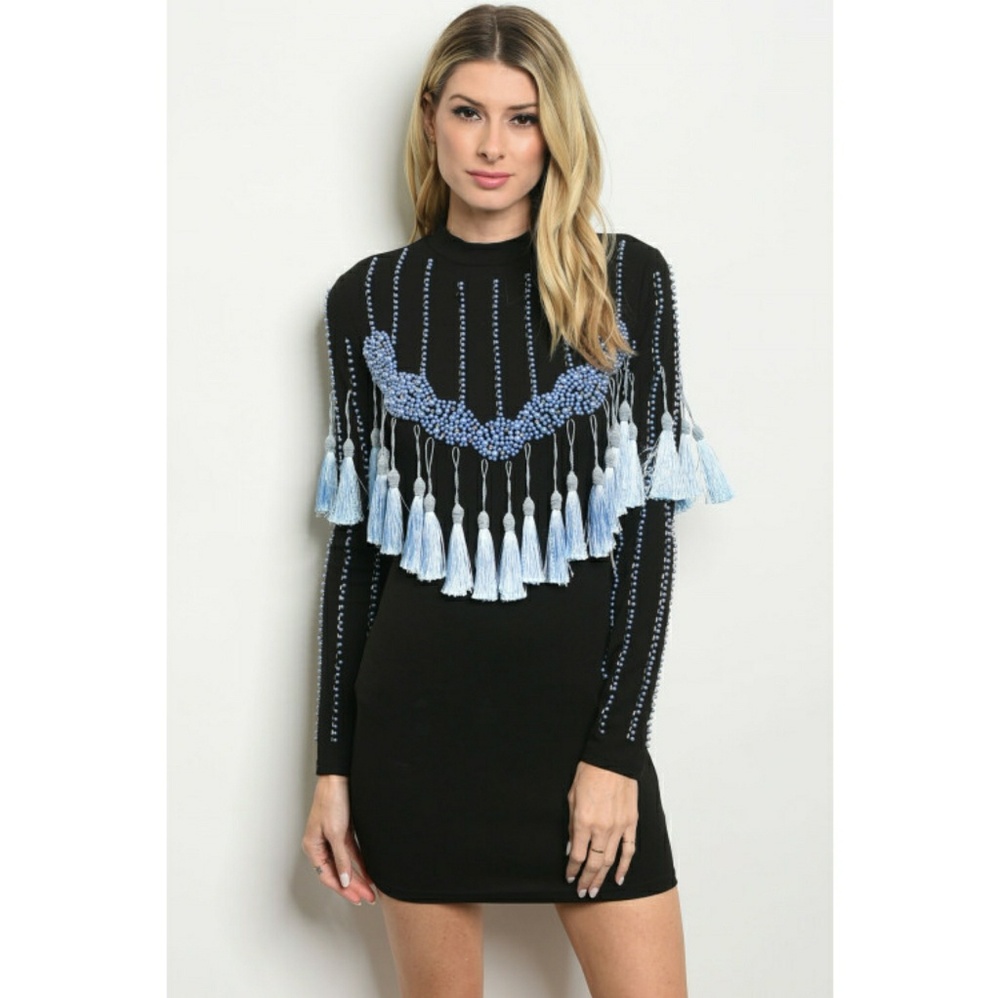 New Knotted Fringe detail party dress